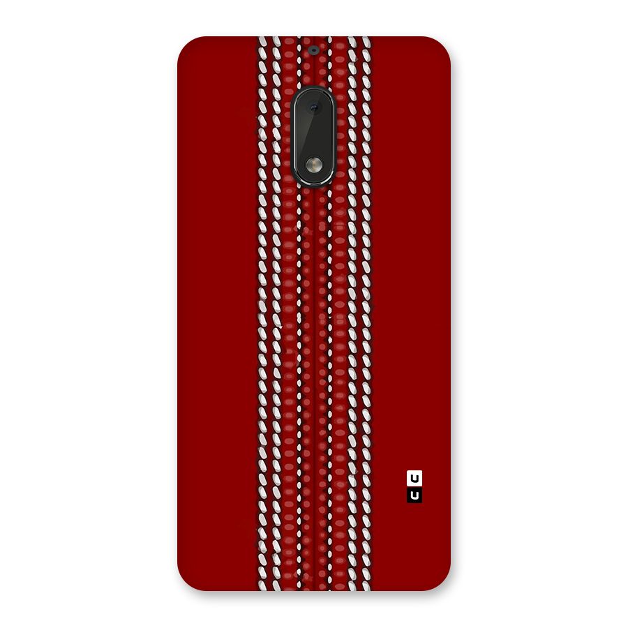 Cricket Ball Pattern Back Case for Nokia 6