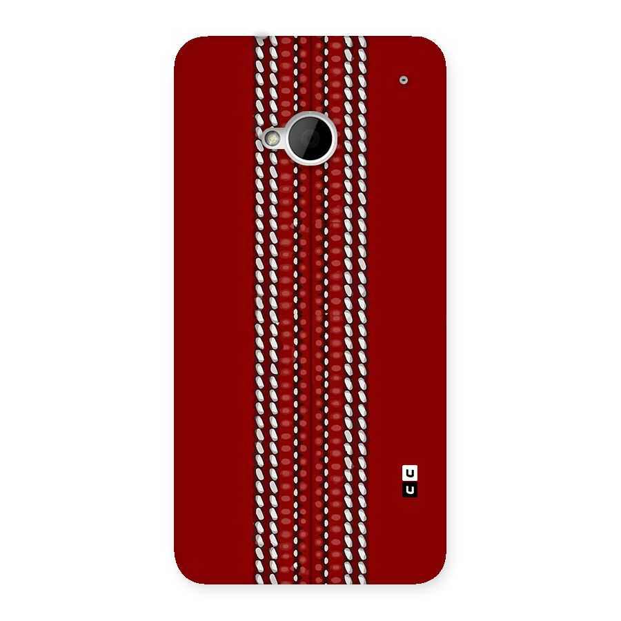 Cricket Ball Pattern Back Case for One M7 (Single Sim)