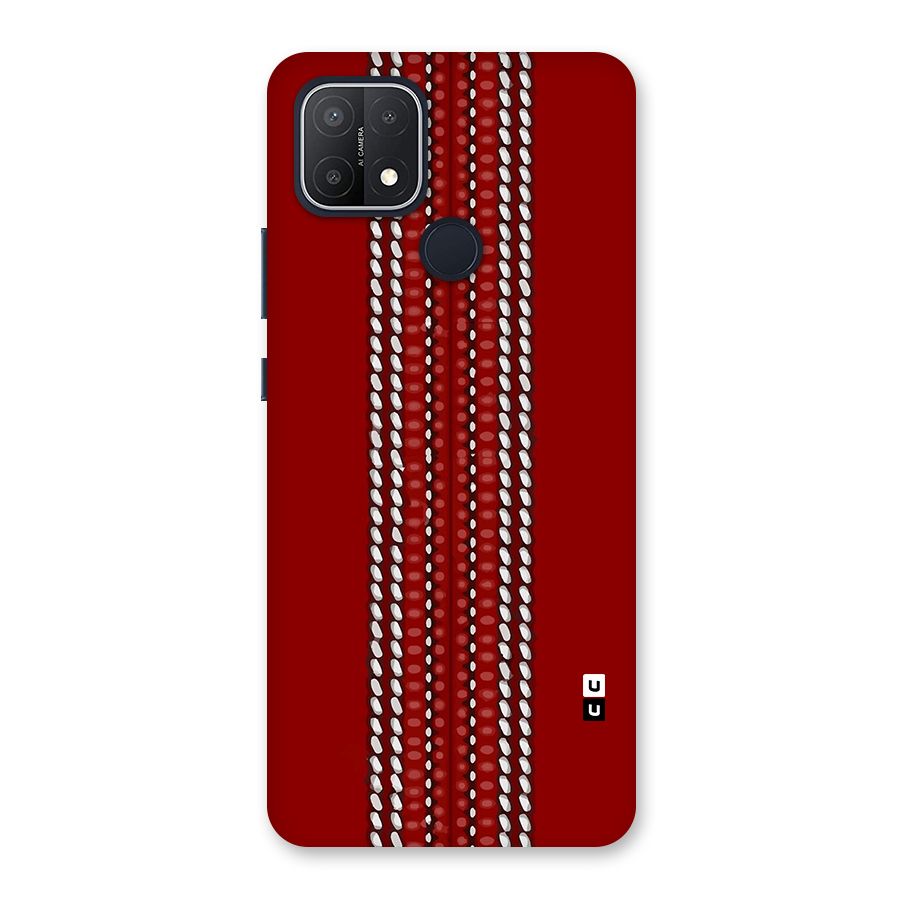 Cricket Ball Pattern Back Case for Oppo A15s