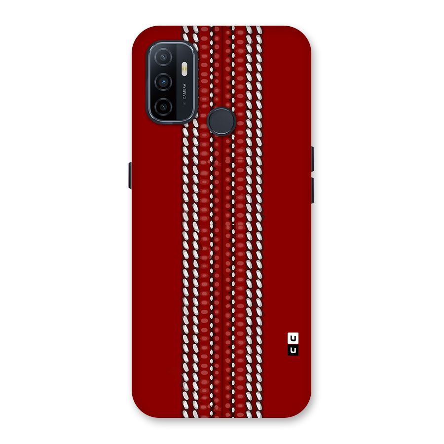 Cricket Ball Pattern Back Case for Oppo A32