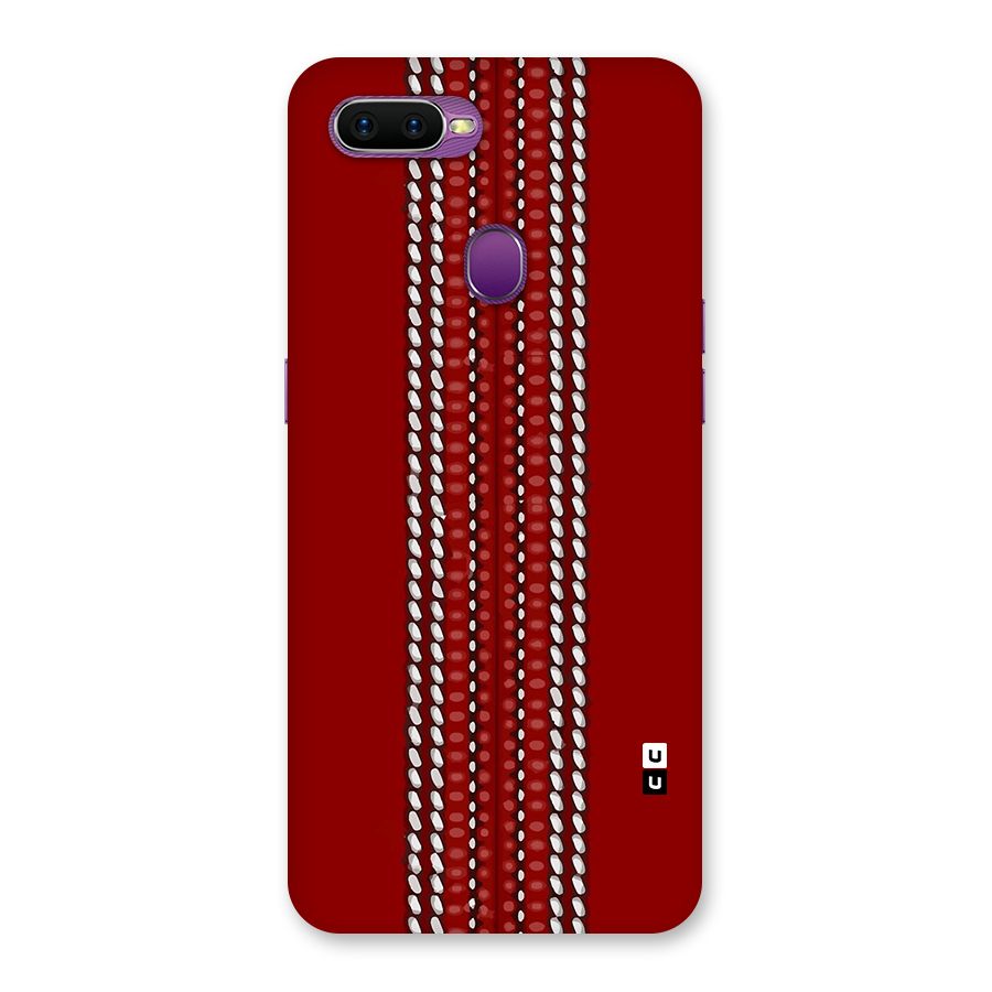 Cricket Ball Pattern Back Case for Oppo F9