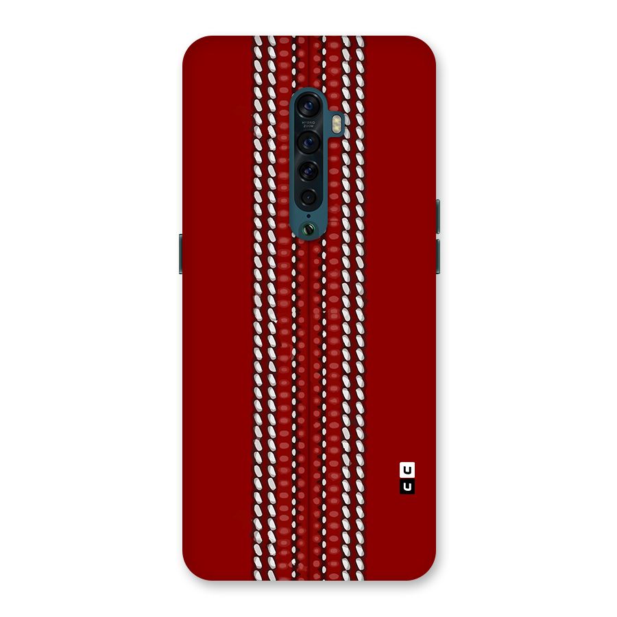 Cricket Ball Pattern Back Case for Oppo Reno2