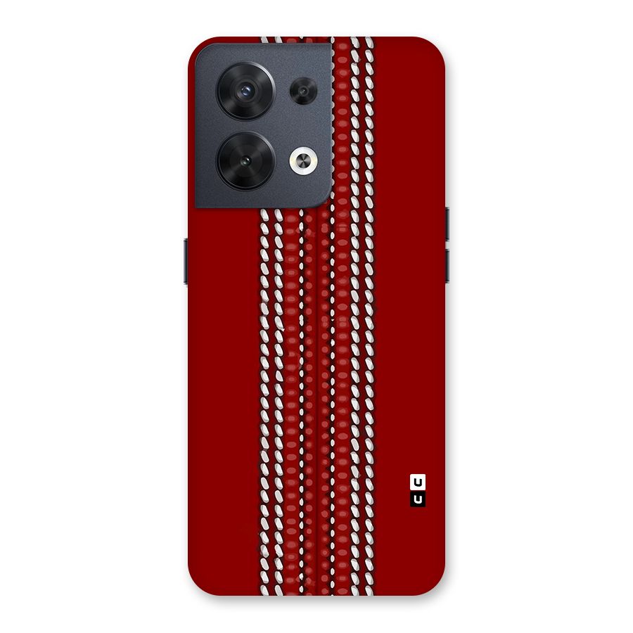 Cricket Ball Pattern Back Case for Oppo Reno8 5G