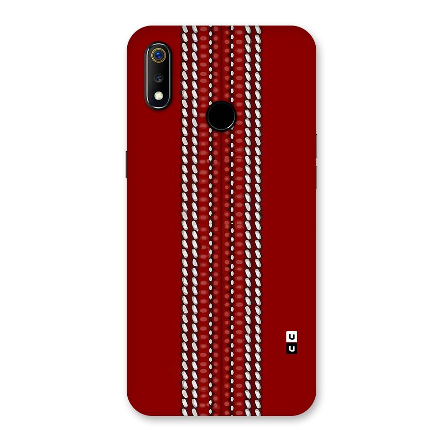 Cricket Ball Pattern Back Case for Realme 3