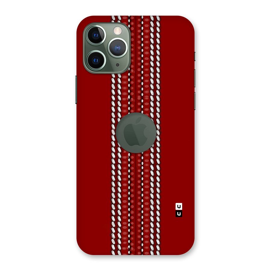 Cricket Ball Pattern Back Case for iPhone 11 Pro Logo  Cut