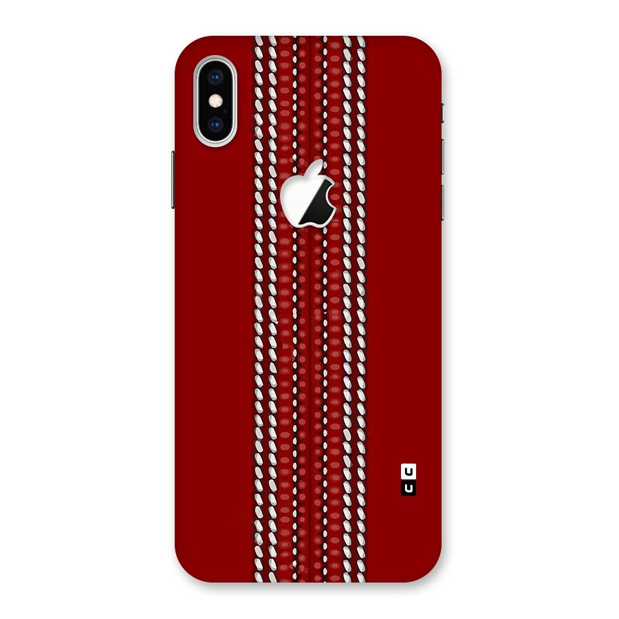 Cricket Ball Pattern Back Case for iPhone XS Max Apple Cut