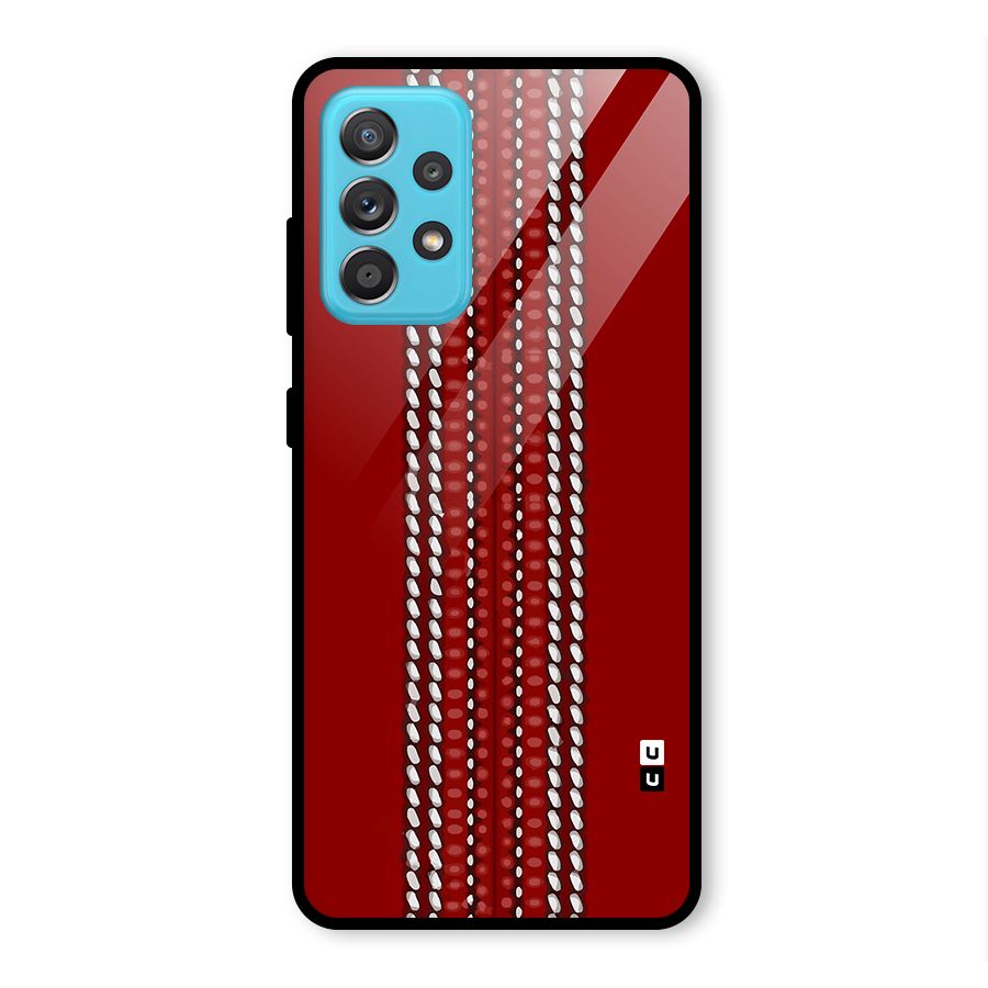 Cricket Ball Pattern Glass Back Case for Galaxy A52