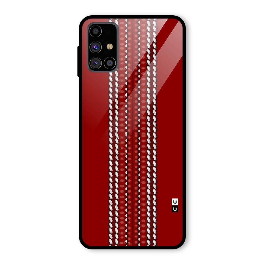 Cricket Ball Pattern Glass Back Case for Galaxy M31s