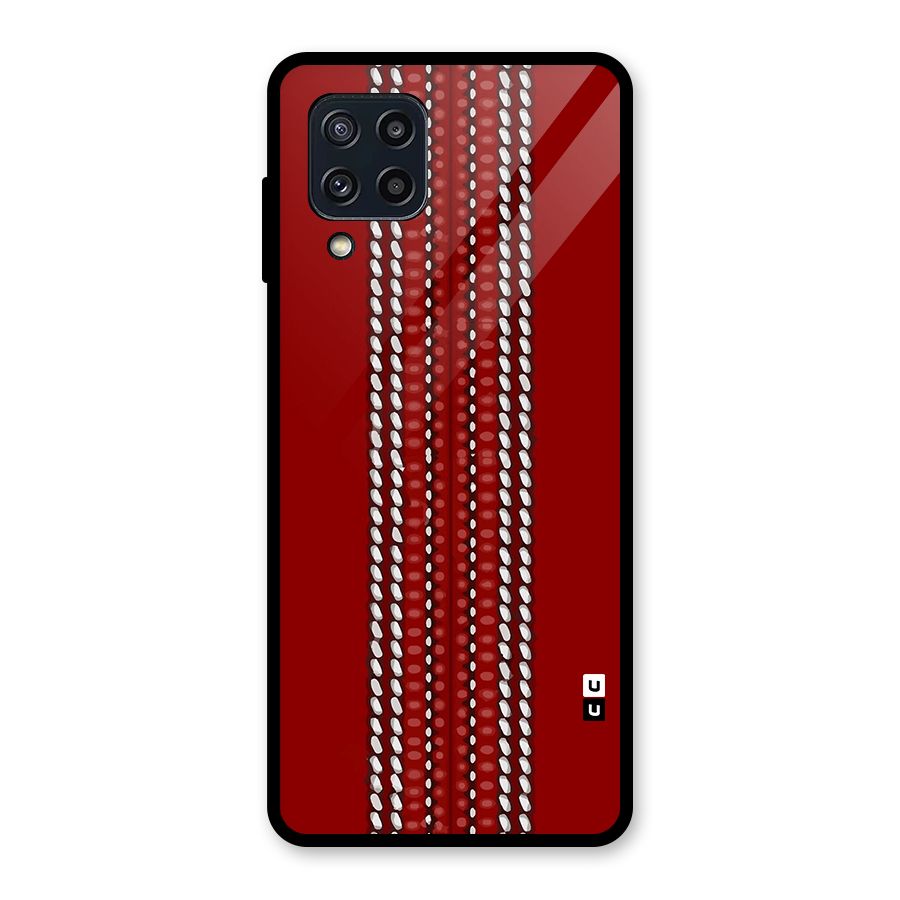 Cricket Ball Pattern Glass Back Case for Galaxy M32