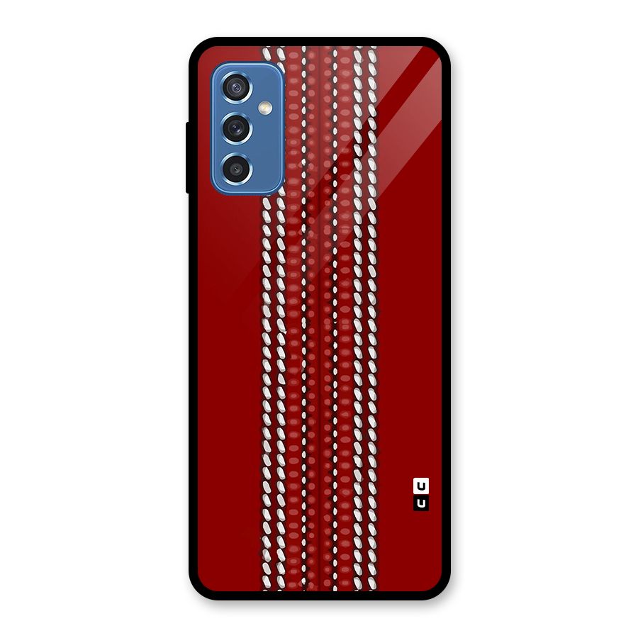Cricket Ball Pattern Glass Back Case for Galaxy M52 5G