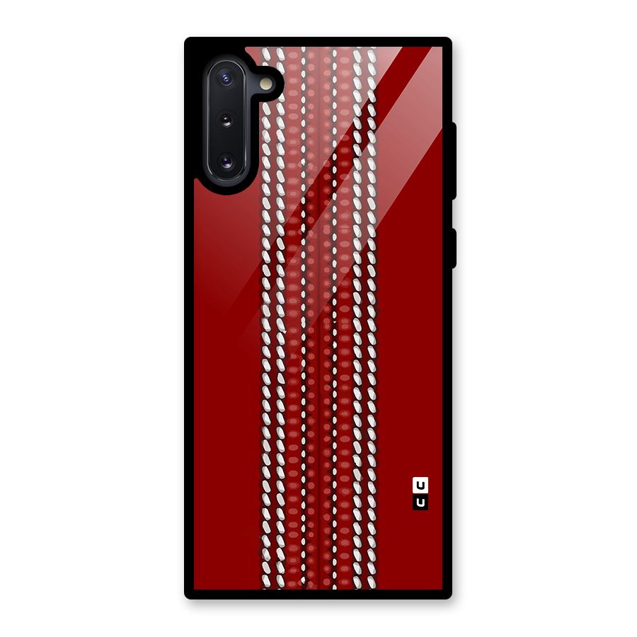 Cricket Ball Pattern Glass Back Case for Galaxy Note 10