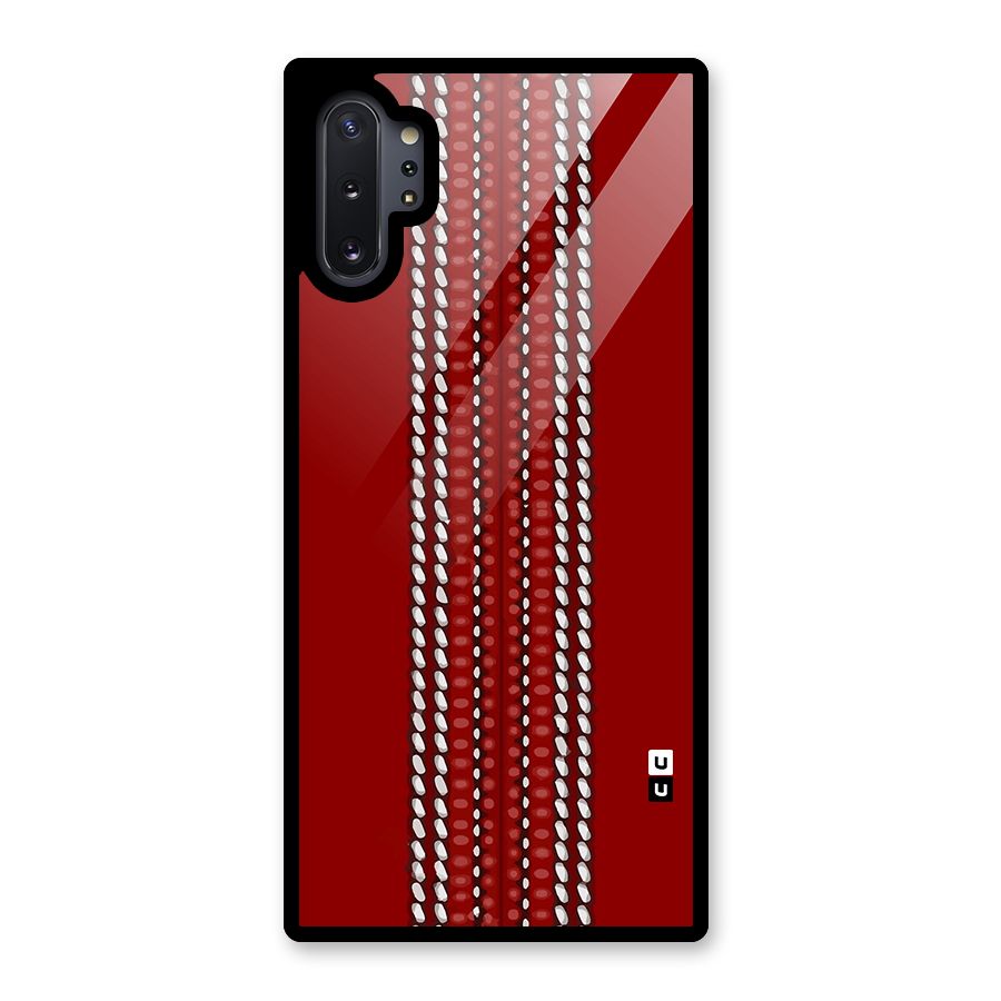 Cricket Ball Pattern Glass Back Case for Galaxy Note 10 Plus