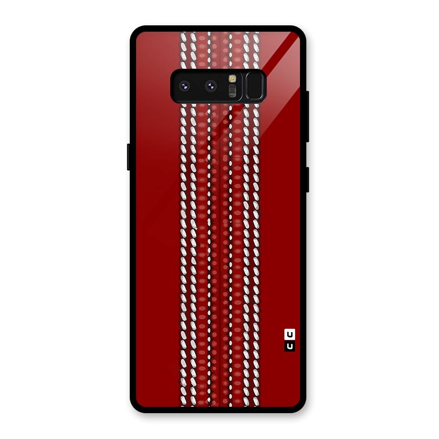 Cricket Ball Pattern Glass Back Case for Galaxy Note 8