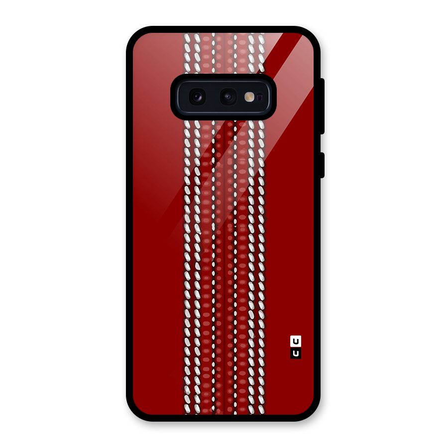 Cricket Ball Pattern Glass Back Case for Galaxy S10e