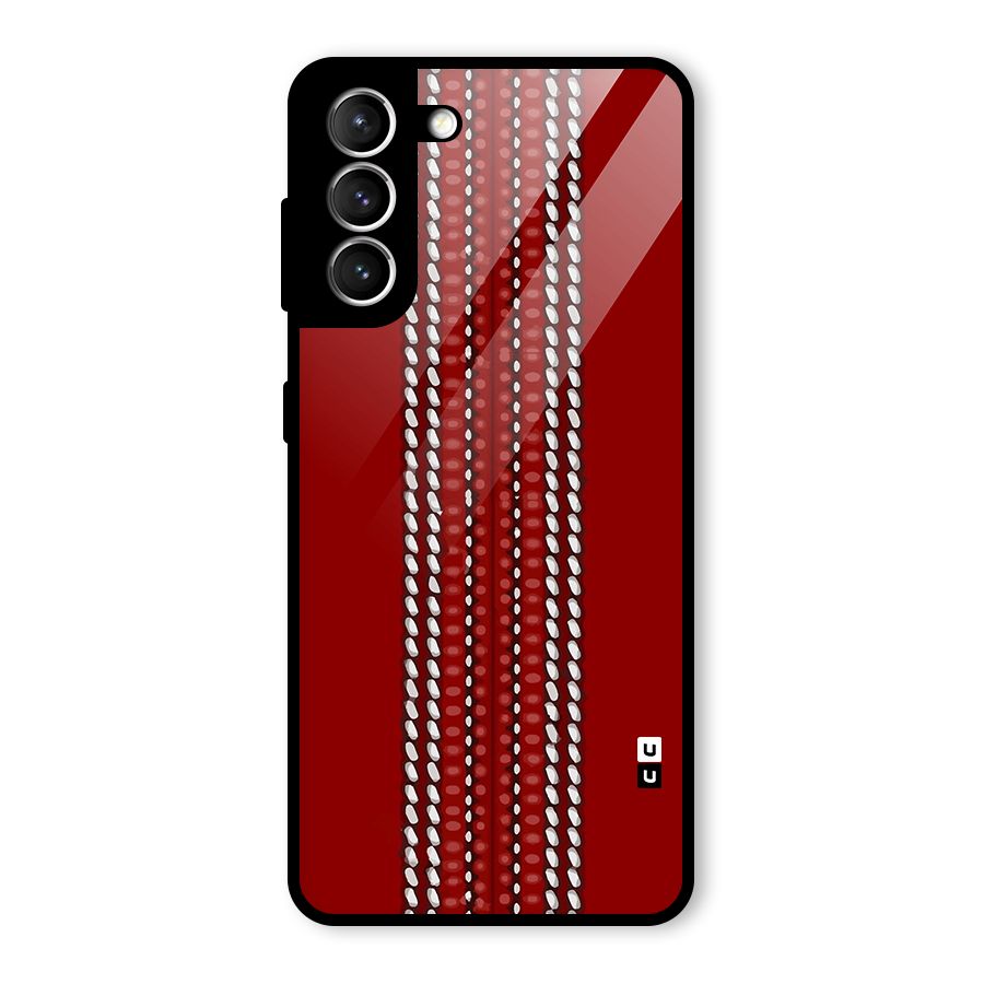 Cricket Ball Pattern Glass Back Case for Galaxy S21 5G