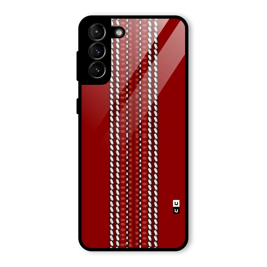 Cricket Ball Pattern Glass Back Case for Galaxy S21 Plus