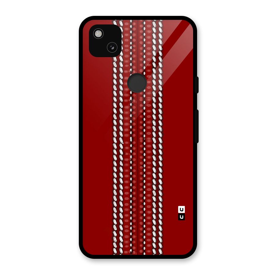 Cricket Ball Pattern Glass Back Case for Google Pixel 4a
