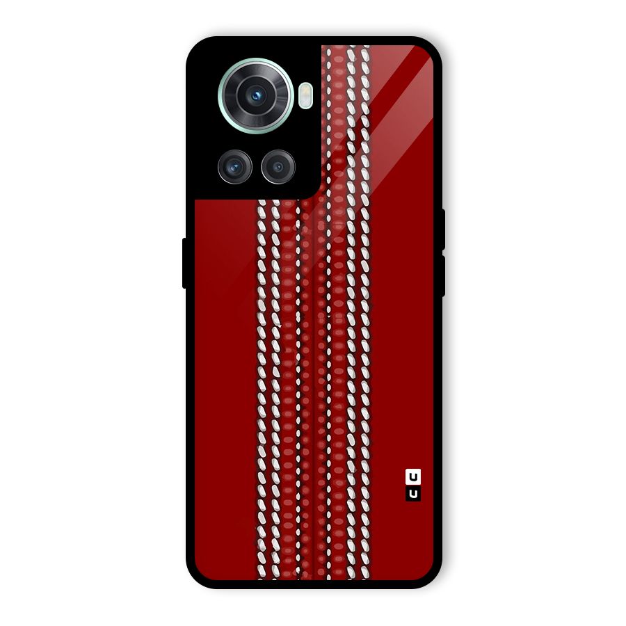 Cricket Ball Pattern Glass Back Case for OnePlus 10R