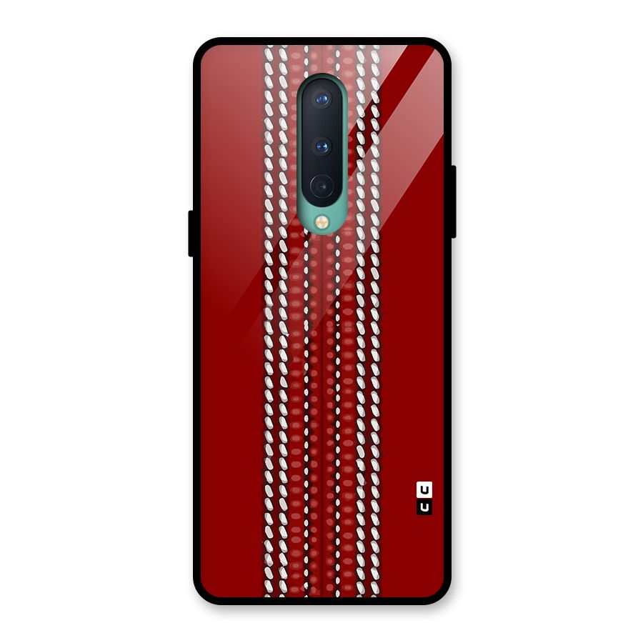 Cricket Ball Pattern Glass Back Case for OnePlus 8