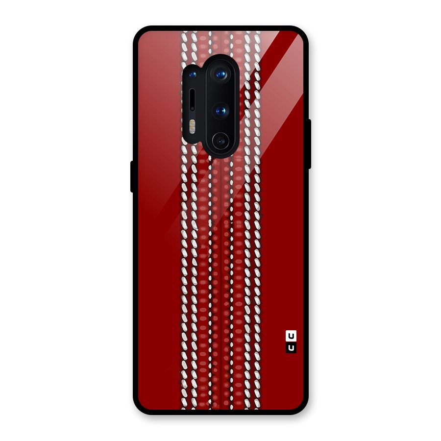 Cricket Ball Pattern Glass Back Case for OnePlus 8 Pro