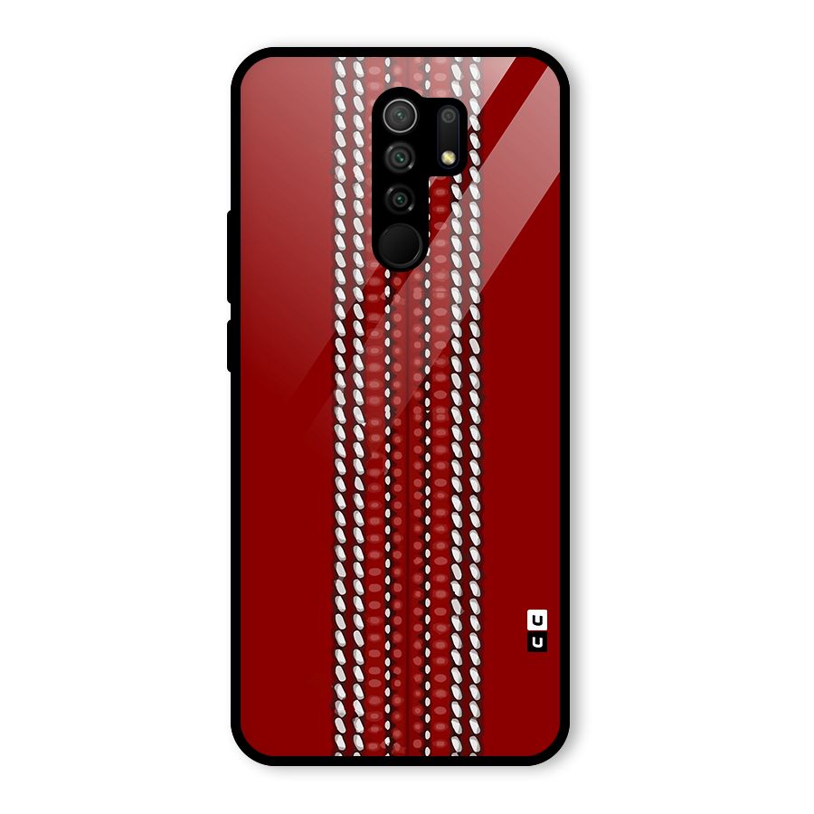 Cricket Ball Pattern Glass Back Case for Poco M2