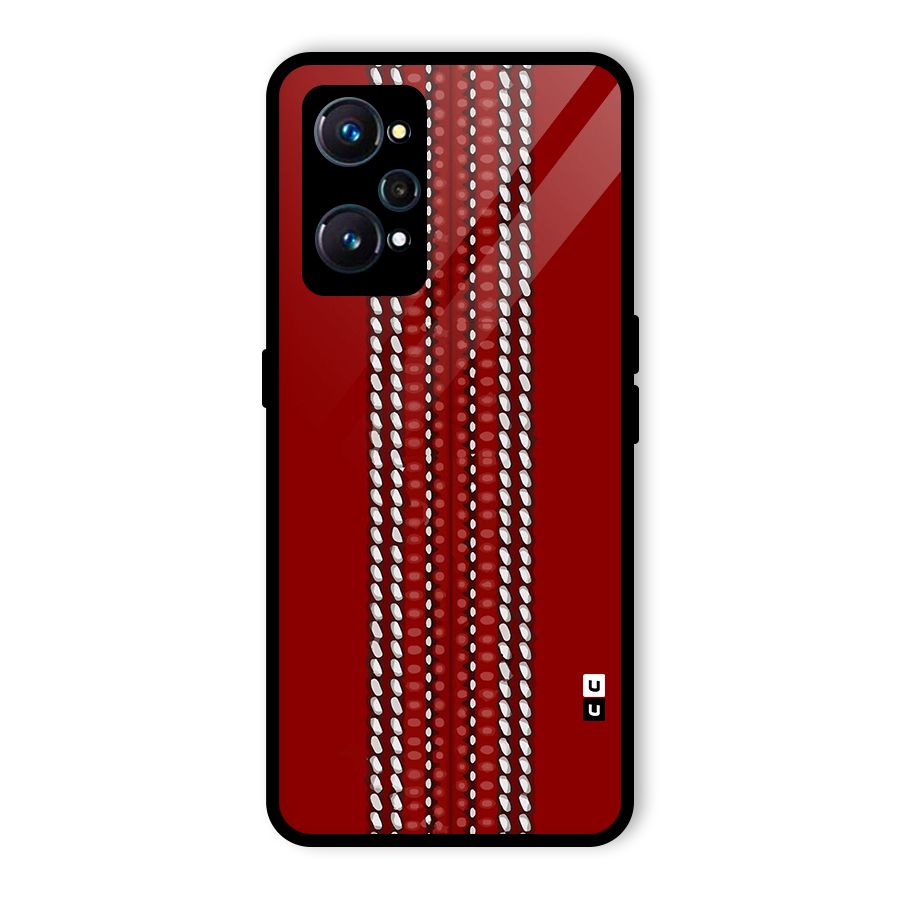 Cricket Ball Pattern Glass Back Case for Realme GT Neo2