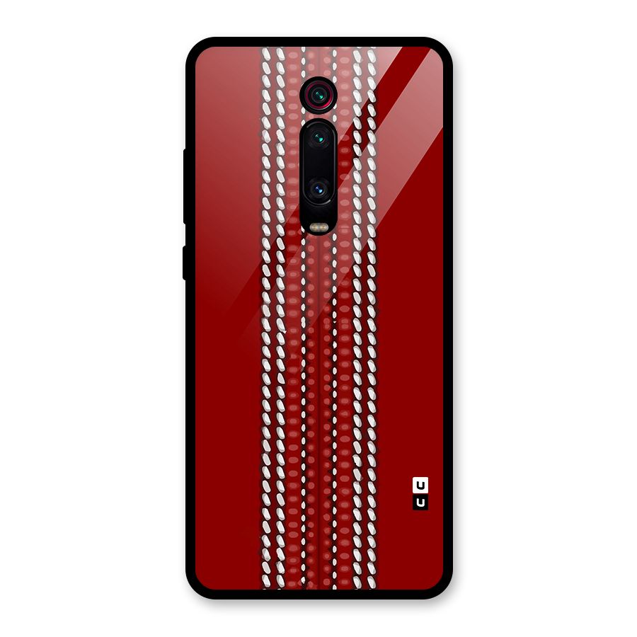 Cricket Ball Pattern Glass Back Case for Redmi K20