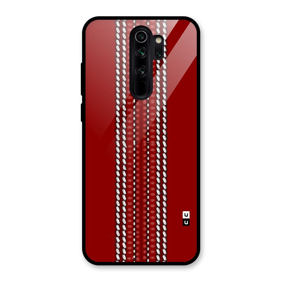 Cricket Ball Pattern Glass Back Case for Redmi Note 8 Pro