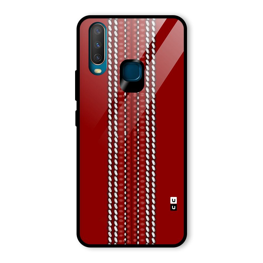 Cricket Ball Pattern Glass Back Case for Vivo Y12