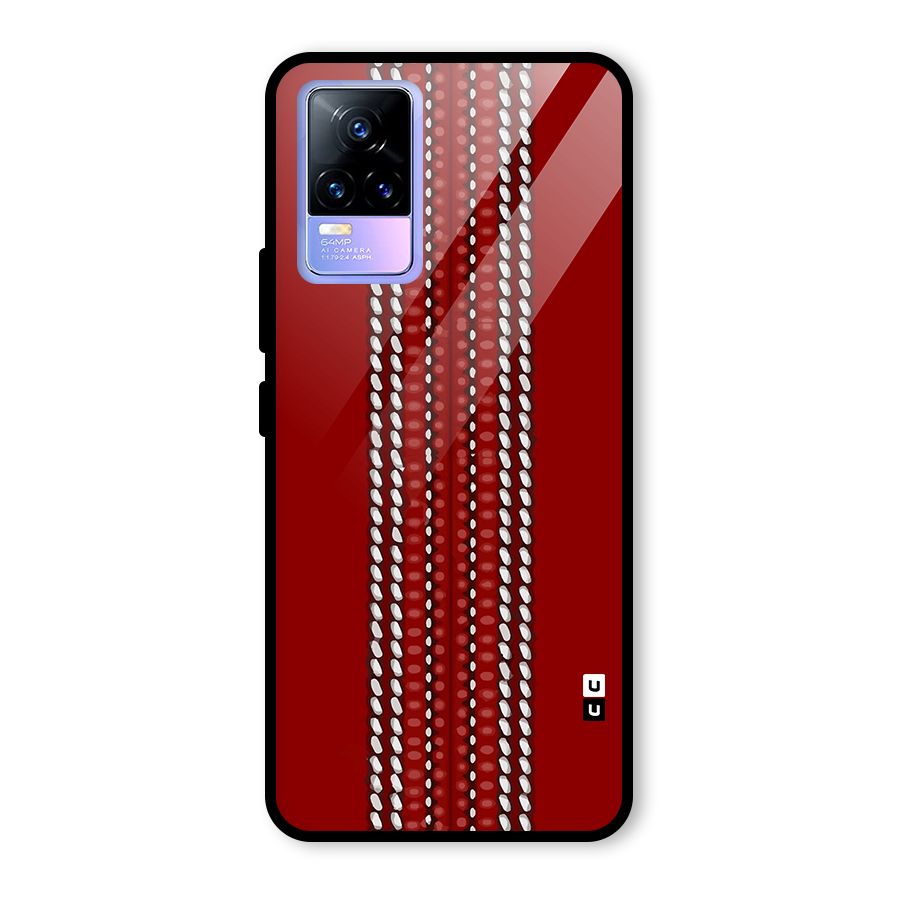 Cricket Ball Pattern Glass Back Case for Vivo Y73