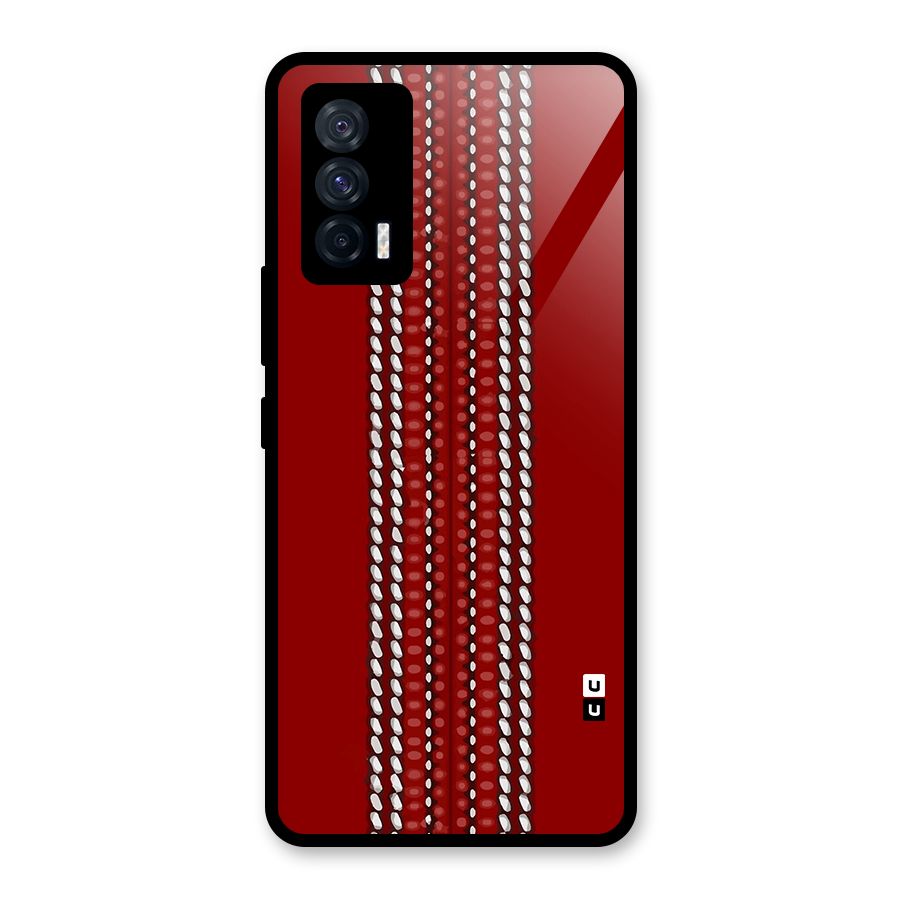 Cricket Ball Pattern Glass Back Case for Vivo iQOO 7 5G