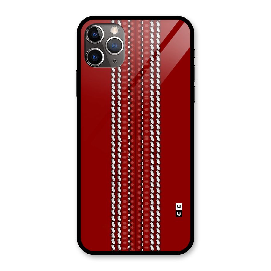 Cricket Ball Pattern Glass Back Case for iPhone 11 Pro Max