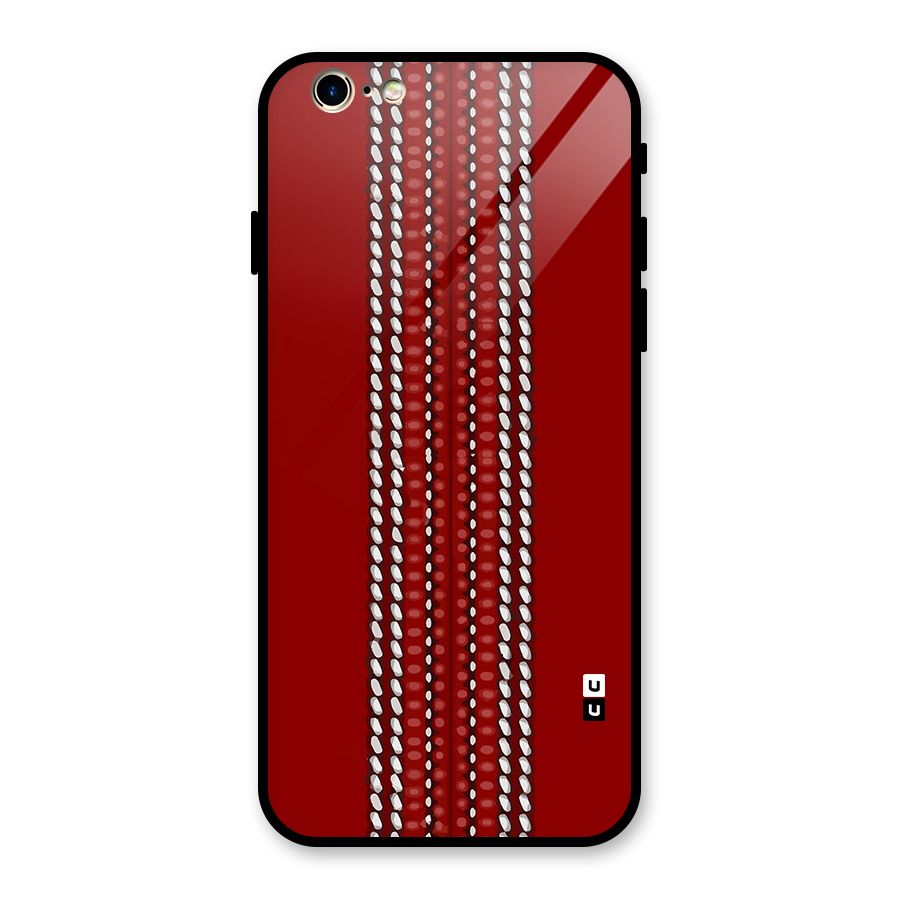 Cricket Ball Pattern Glass Back Case for iPhone 6 6S