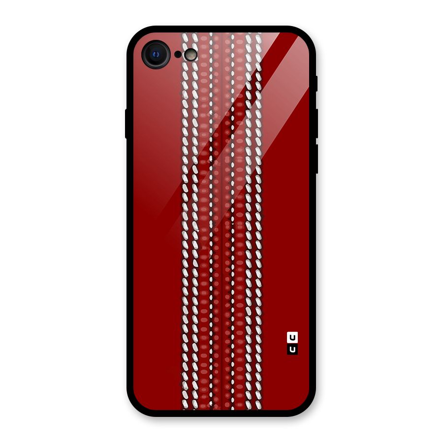 Cricket Ball Pattern Glass Back Case for iPhone 7