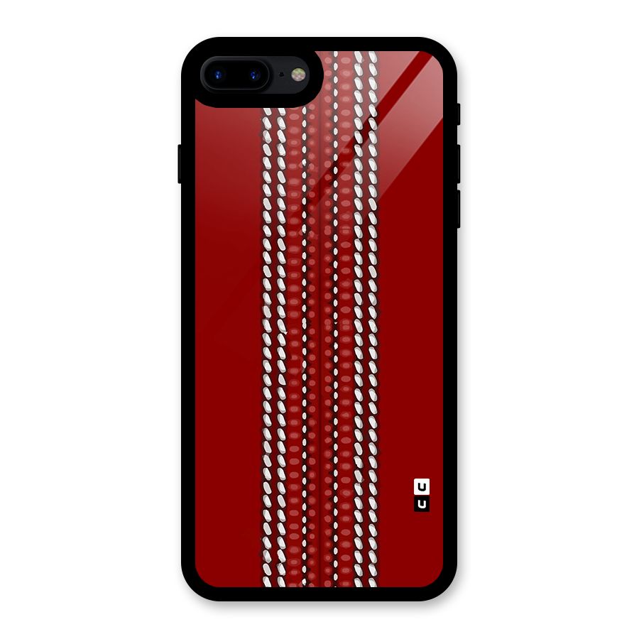 Cricket Ball Pattern Glass Back Case for iPhone 8 Plus