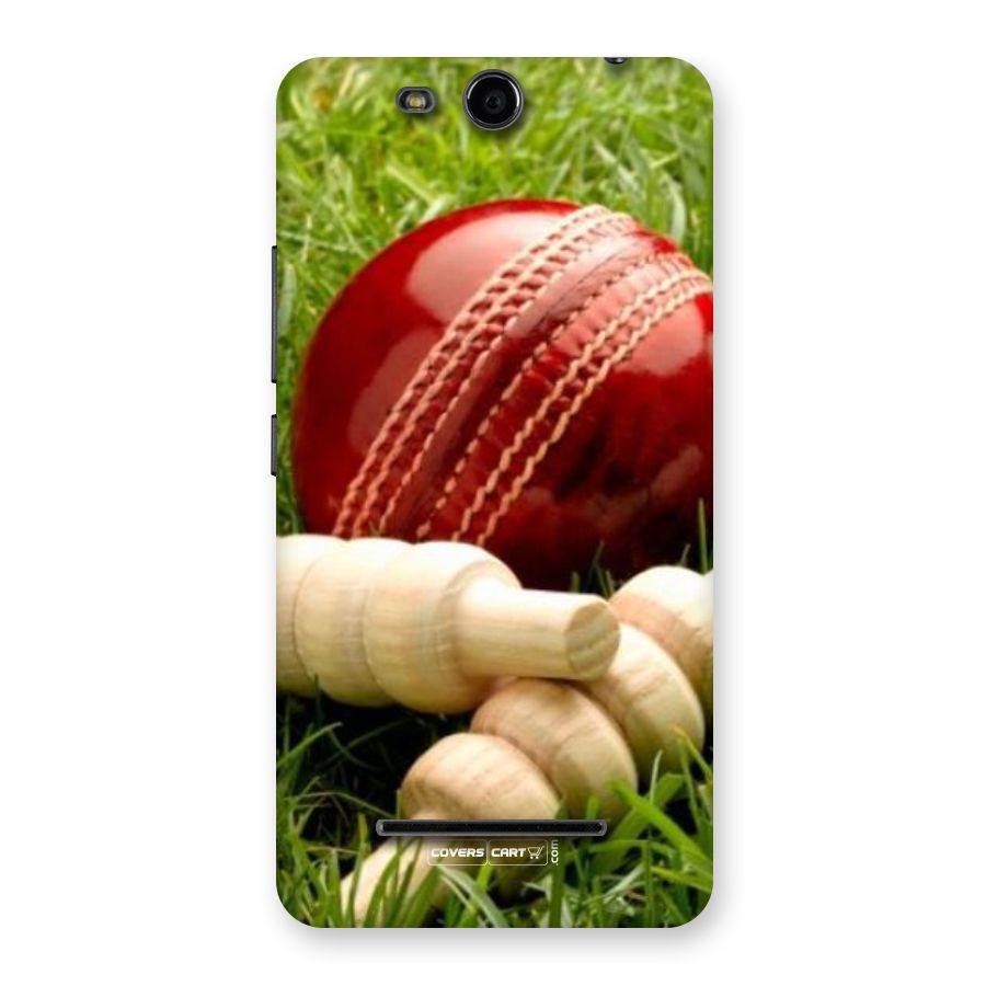 Cricket Ball and Stumps Back Case for Micromax Canvas Juice 3 Q392