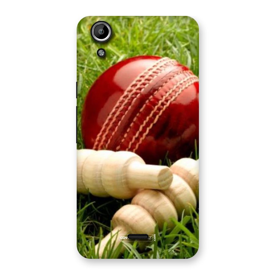 Cricket Ball and Stumps Back Case for Micromax Canvas Selfie Lens Q345