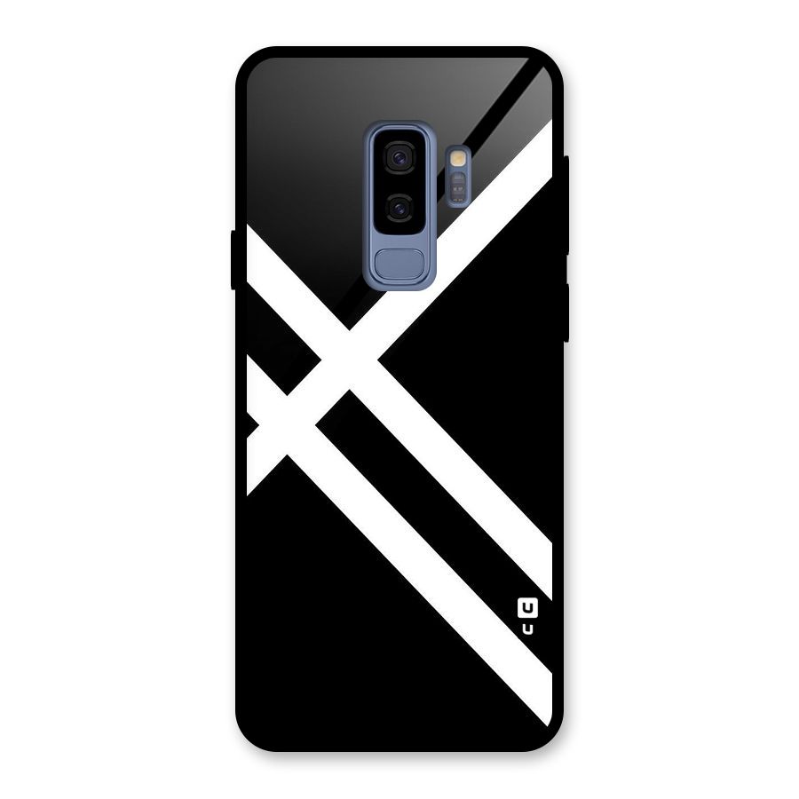 CrissCross Lines Glass Back Case for Galaxy S9 Plus