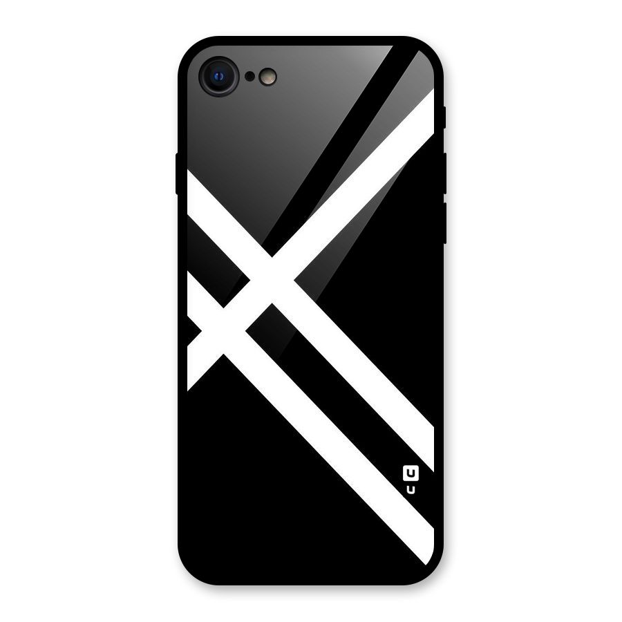 CrissCross Lines Glass Back Case for iPhone 7