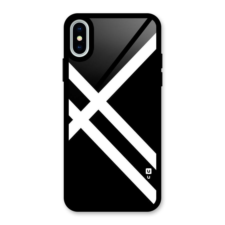CrissCross Lines Glass Back Case for iPhone XS