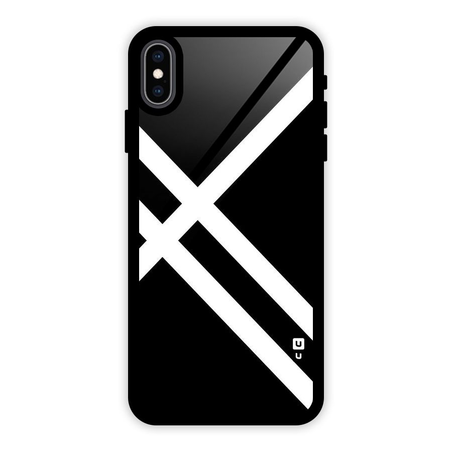 CrissCross Lines Glass Back Case for iPhone XS Max