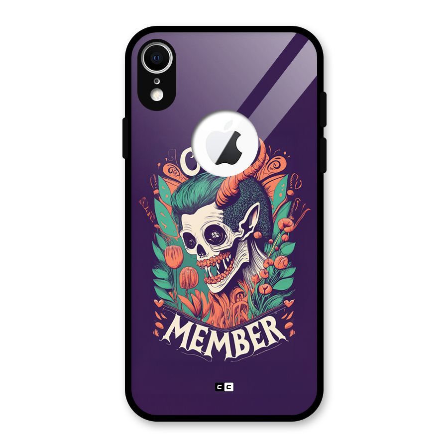 Cult Member Glass Back Case for iPhone XR Logo Cut