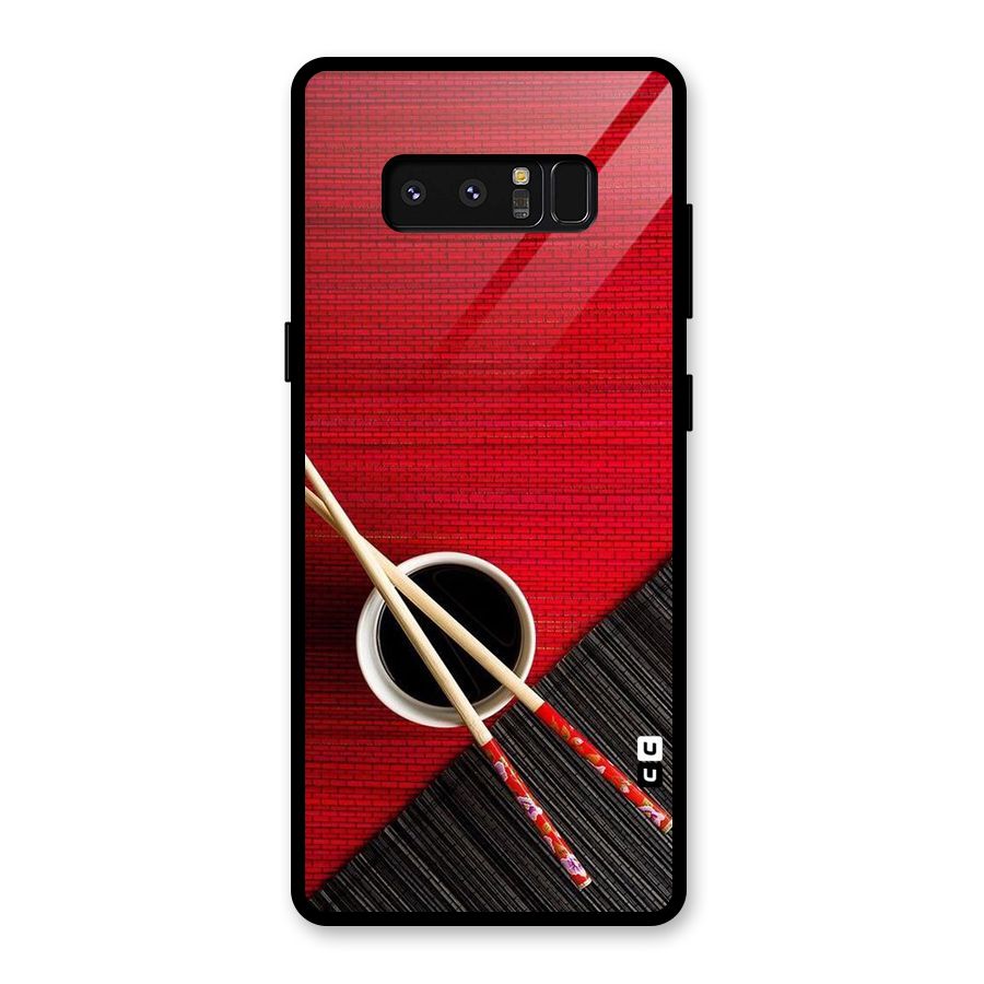 Cup Chopsticks Glass Back Case for Galaxy Note 8