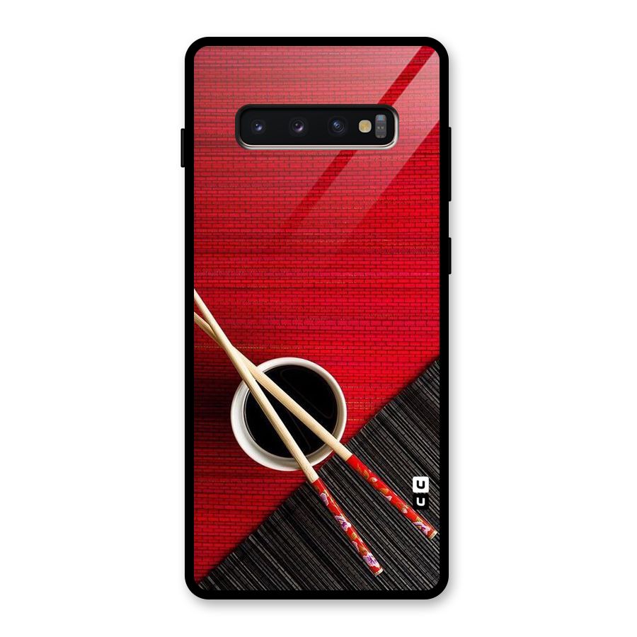 Cup Chopsticks Glass Back Case for Galaxy S10 Plus