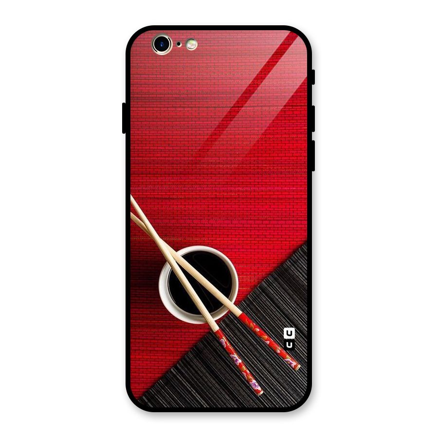 Cup Chopsticks Glass Back Case for iPhone 6 6S