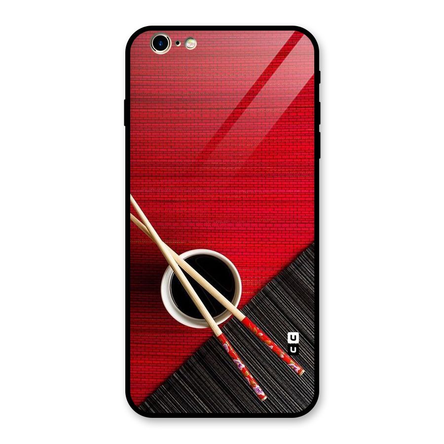 Cup Chopsticks Glass Back Case for iPhone 6 Plus 6S Plus