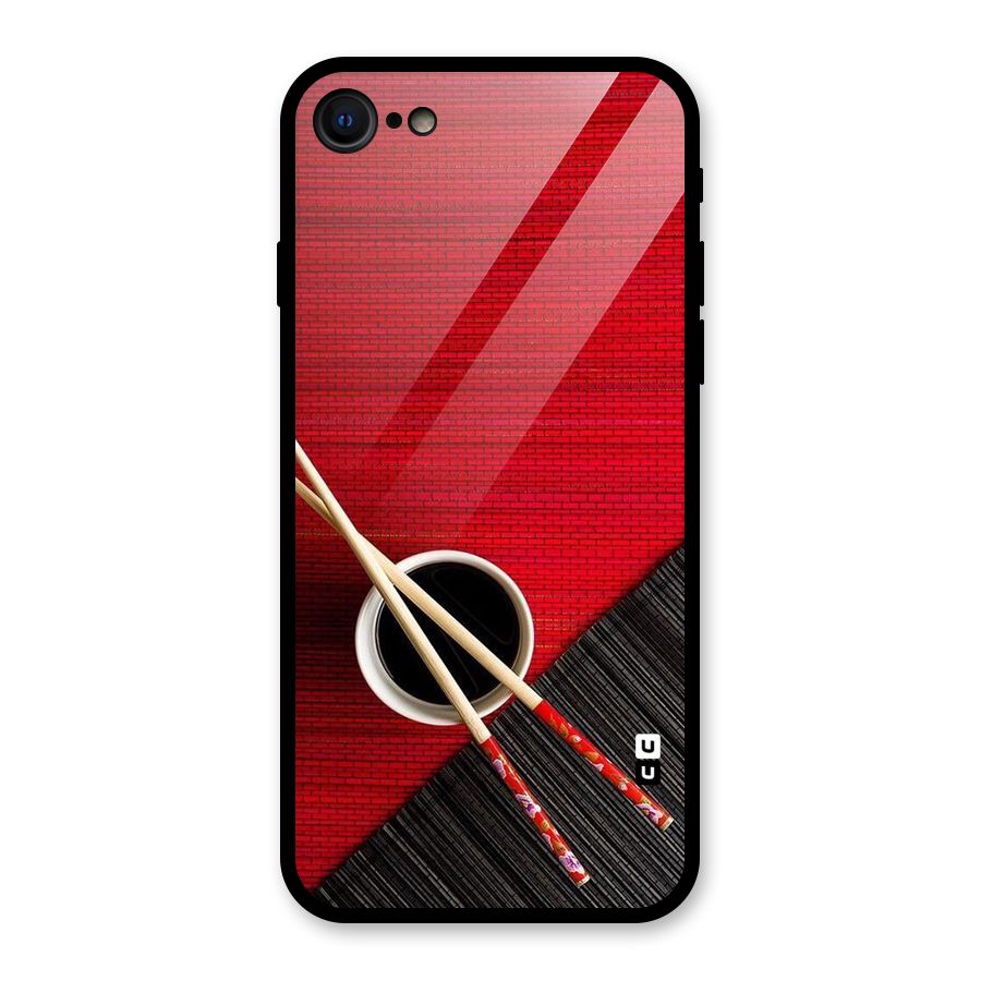 Cup Chopsticks Glass Back Case for iPhone 7