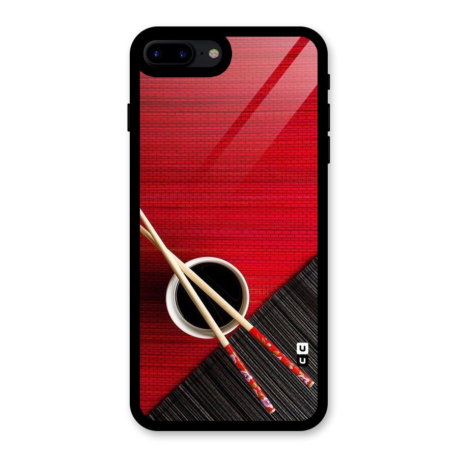 Cup Chopsticks Glass Back Case for iPhone 7 Plus