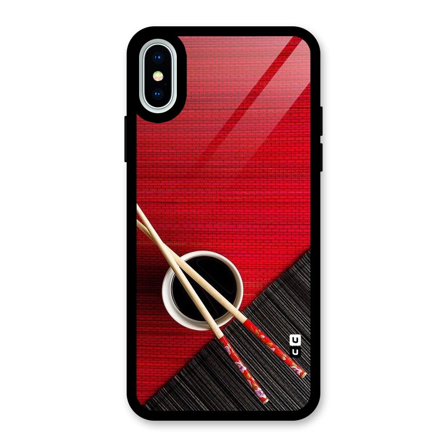 Cup Chopsticks Glass Back Case for iPhone XS