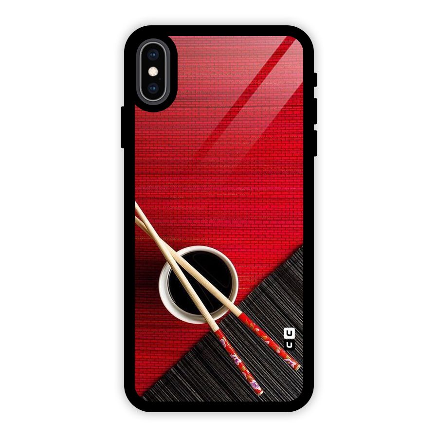 Cup Chopsticks Glass Back Case for iPhone XS Max